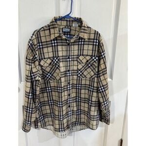 80s‎ Vintage Fieldmaster Flannel Long Sleeve Men's Shirt Made In USA XL
